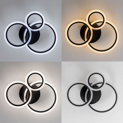 Brilagi - LED Stmívatelný přisazený lustr ORBITS LED/40W/230V 3000-6500K černá + dálkové ovládání