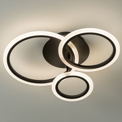 Brilagi - LED Stmívatelný přisazený lustr ORBITS LED/40W/230V 3000-6500K černá + dálkové ovládání