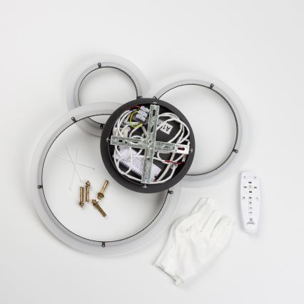 Brilagi - LED Stmívatelný přisazený lustr ORBITS LED/40W/230V 3000-6500K černá + dálkové ovládání