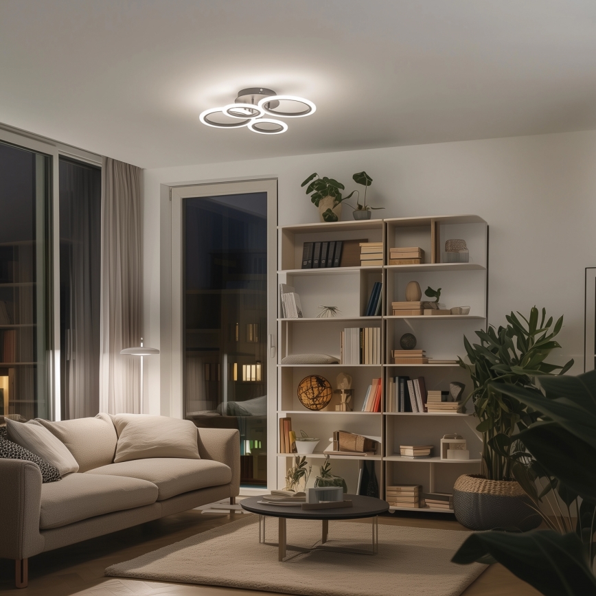 Brilagi - LED Stmívatelný přisazený lustr ORBITS LED/50W/230V 3000-6500K antracit + dálkové ovládání