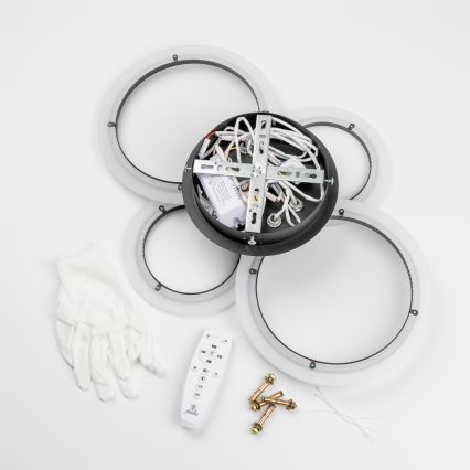 Brilagi - LED Stmívatelný přisazený lustr ORBITS LED/50W/230V 3000-6500K antracit + dálkové ovládání