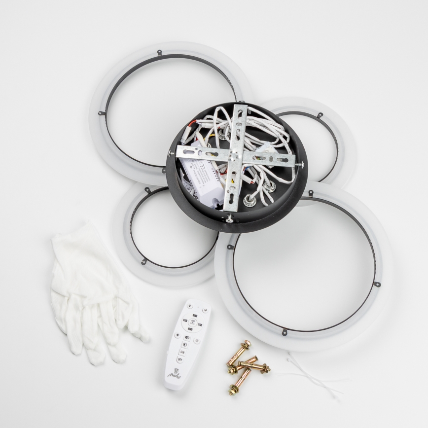 Brilagi - LED Stmívatelný přisazený lustr ORBITS LED/50W/230V 3000-6500K antracit + dálkové ovládání