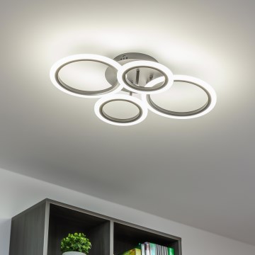 Brilagi - LED Stmívatelný přisazený lustr ORBITS LED/50W/230V 3000-6500K černá + dálkové ovládání