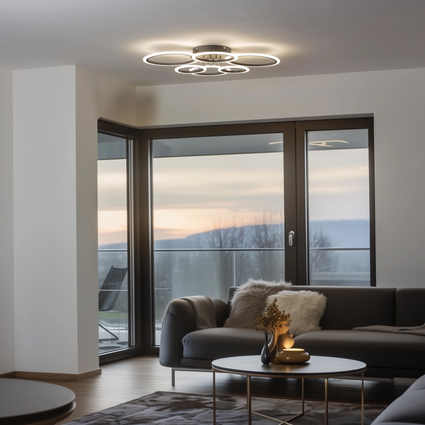 Brilagi - LED Stmívatelný přisazený lustr ORBITS LED/85W/230V 3000-6500K antracit + dálkové ovládání