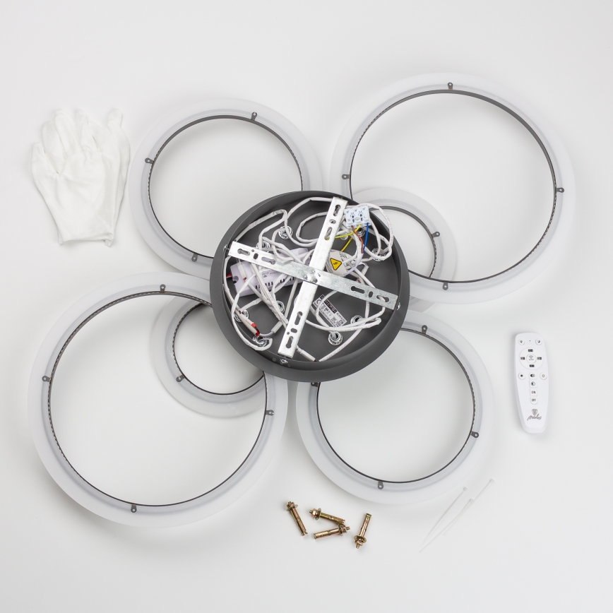Brilagi - LED Stmívatelný přisazený lustr ORBITS LED/85W/230V 3000-6500K antracit + dálkové ovládání
