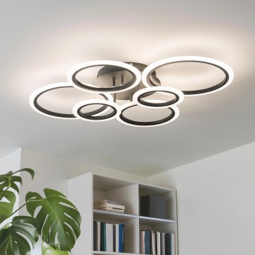 Brilagi - LED Stmívatelný přisazený lustr ORBITS LED/85W/230V 3000-6500K černá + dálkové ovládání