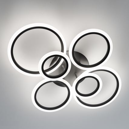 Brilagi - LED Stmívatelný přisazený lustr ORBITS LED/85W/230V 3000-6500K černá + dálkové ovládání