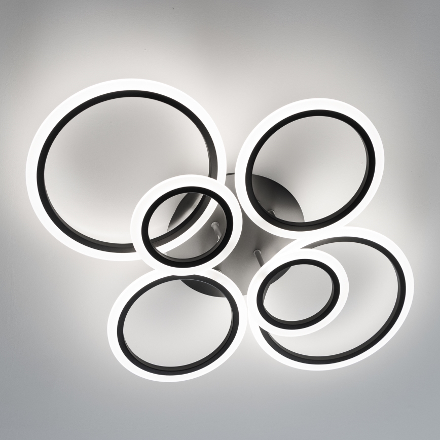 Brilagi - LED Stmívatelný přisazený lustr ORBITS LED/85W/230V 3000-6500K černá + dálkové ovládání