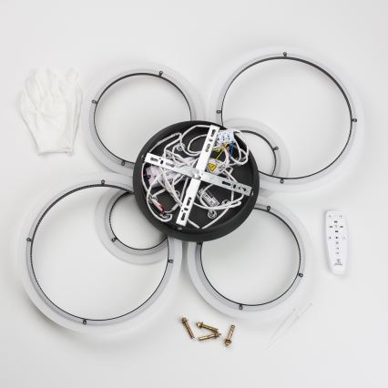Brilagi - LED Stmívatelný přisazený lustr ORBITS LED/85W/230V 3000-6500K černá + dálkové ovládání