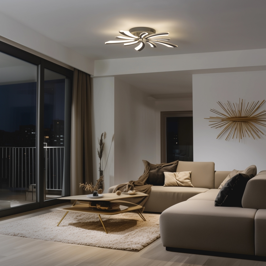Brilagi - LED Stmívatelný přisazený lustr TWIST LED/55W/230V 3000-6500K antracit + dálkové ovládání