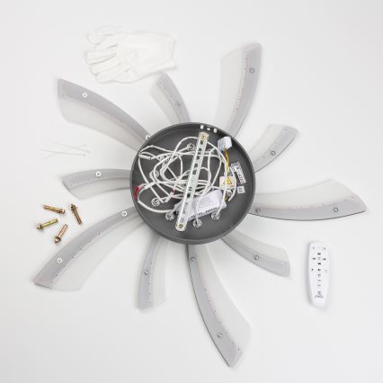 Brilagi - LED Stmívatelný přisazený lustr TWIST LED/55W/230V 3000-6500K antracit + dálkové ovládání