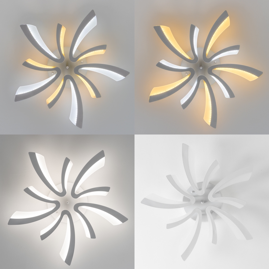 Brilagi - LED Stmívatelný přisazený lustr TWIST LED/55W/230V 3000-6500K bílá + dálkové ovládání