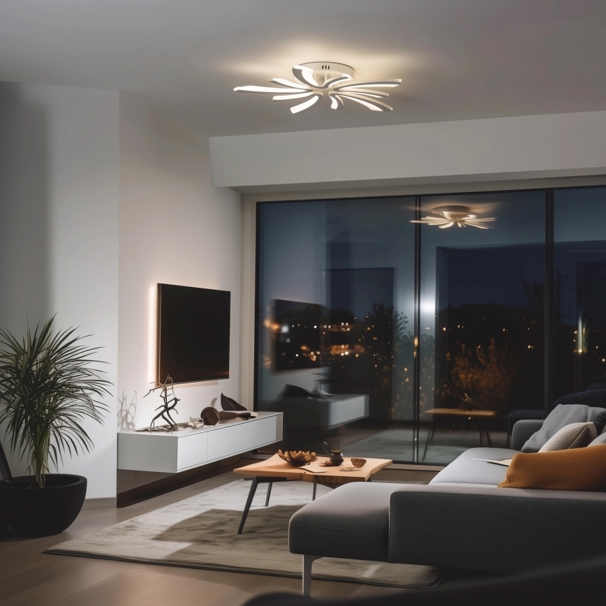 Brilagi - LED Stmívatelný přisazený lustr TWIST LED/55W/230V 3000-6500K bílá + dálkové ovládání