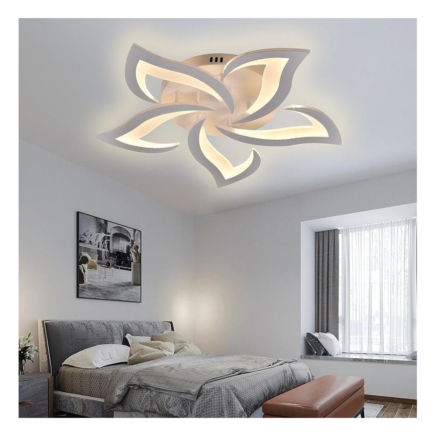 Brilagi - LED Stmívatelný přisazený lustr TWIST LED/55W/230V 3000-6500K bílá + dálkové ovládání