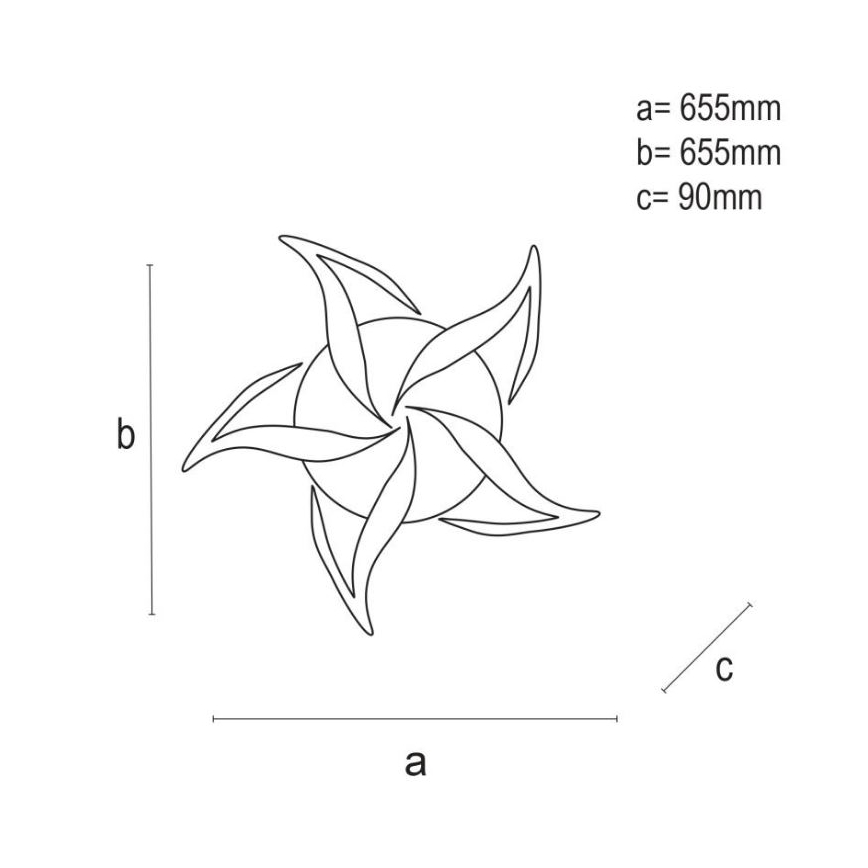 Brilagi - LED Stmívatelný přisazený lustr TWIST LED/55W/230V 3000-6500K bílá + dálkové ovládání