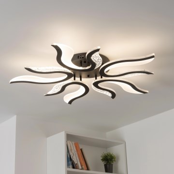 Brilagi - LED Stmívatelný přisazený lustr TWIST LED/65W/230V 3000-6500K černá + dálkové ovládání