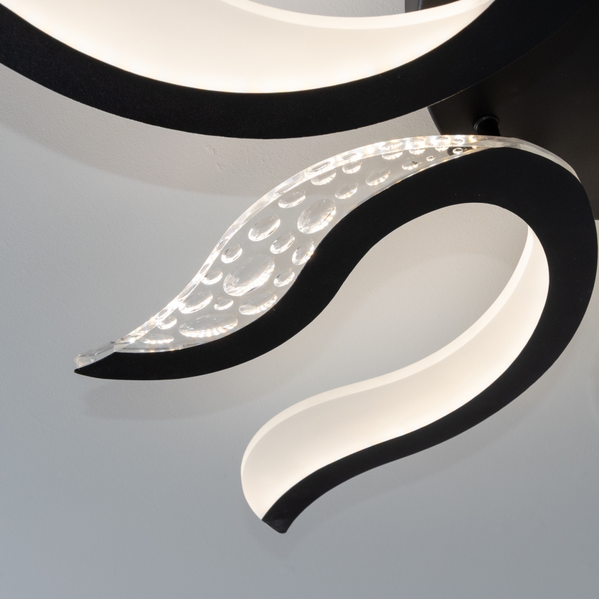 Brilagi - LED Stmívatelný přisazený lustr TWIST LED/65W/230V 3000-6500K černá + dálkové ovládání