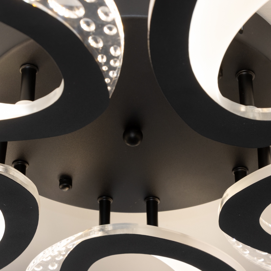 Brilagi - LED Stmívatelný přisazený lustr TWIST LED/65W/230V 3000-6500K černá + dálkové ovládání