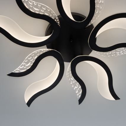 Brilagi - LED Stmívatelný přisazený lustr TWIST LED/65W/230V 3000-6500K černá + dálkové ovládání
