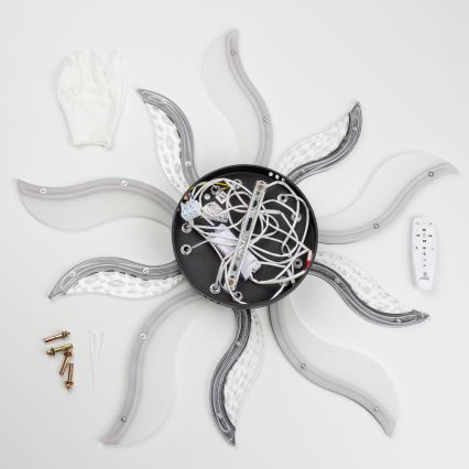 Brilagi - LED Stmívatelný přisazený lustr TWIST LED/65W/230V 3000-6500K černá + dálkové ovládání