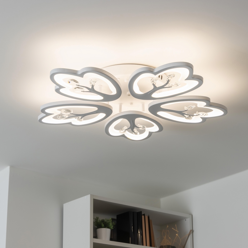 Brilagi - LED Stmívatelný přisazený lustr TWIST LED/80W/230V 3000-6500K bílá + dálkové ovládání
