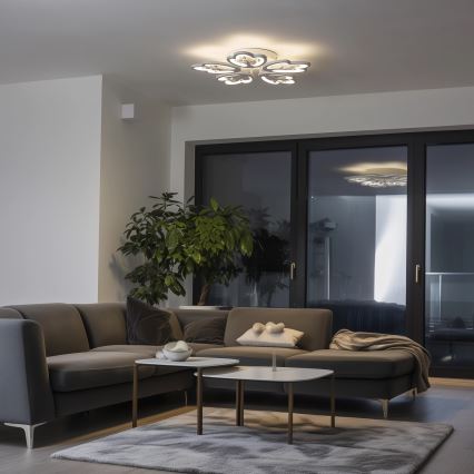 Brilagi - LED Stmívatelný přisazený lustr TWIST LED/80W/230V 3000-6500K bílá + dálkové ovládání