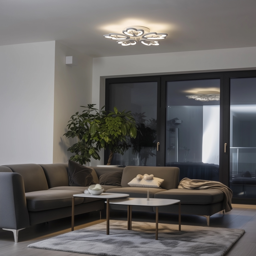 Brilagi - LED Stmívatelný přisazený lustr TWIST LED/80W/230V 3000-6500K bílá + dálkové ovládání