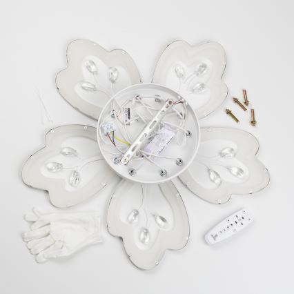 Brilagi - LED Stmívatelný přisazený lustr TWIST LED/80W/230V 3000-6500K bílá + dálkové ovládání