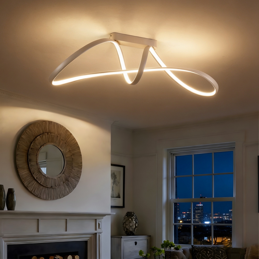 Brilagi - LED Stmívatelný přisazený lustr TWISTER LED/60W/230V 3000-6000K béžová + dálkové ovládání