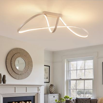 Brilagi - LED Stmívatelný přisazený lustr TWISTER LED/60W/230V 3000-6000K béžová + dálkové ovládání