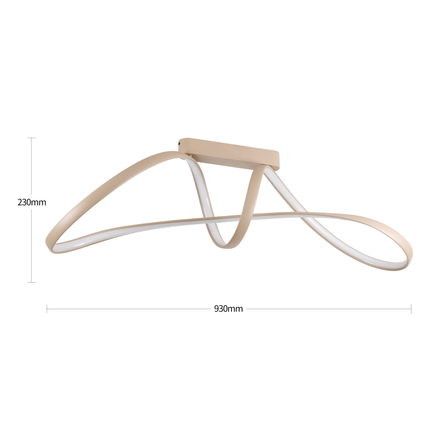 Brilagi - LED Stmívatelný přisazený lustr TWISTER LED/60W/230V 3000-6000K béžová + dálkové ovládání