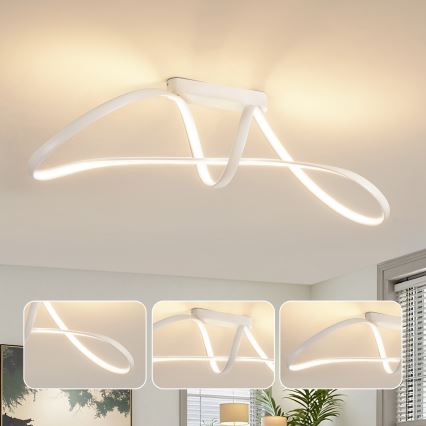 Brilagi - LED Stmívatelný přisazený lustr TWISTER LED/60W/230V 3000-6000K bílá + dálkové ovládání