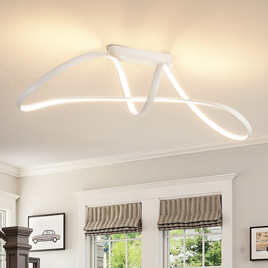 Brilagi - LED Stmívatelný přisazený lustr TWISTER LED/60W/230V 3000-6000K bílá + dálkové ovládání