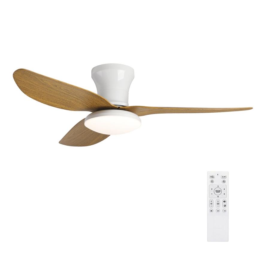 Brilagi - LED Stmívatelný stropní ventilátor LED/30W/230V 3000-6500K bílá/hnědá + dálkové ovládání