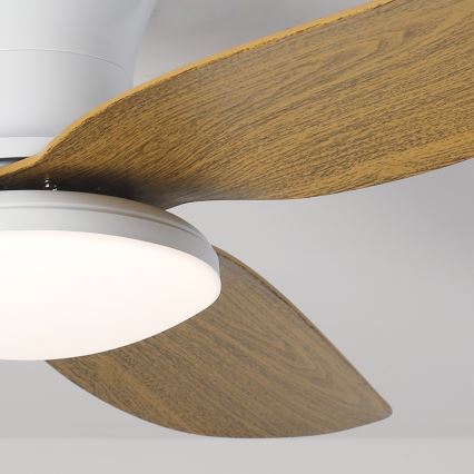 Brilagi - LED Stmívatelný stropní ventilátor LED/30W/230V 3000-6500K bílá/hnědá + dálkové ovládání