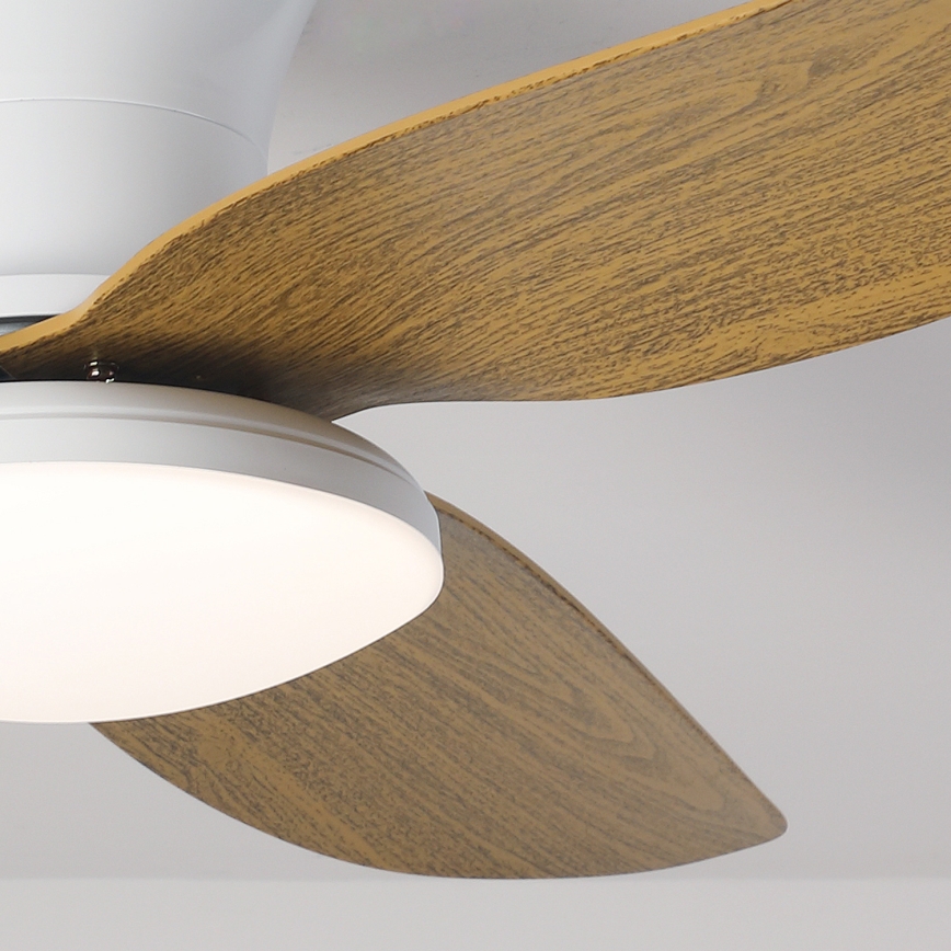 Brilagi - LED Stmívatelný stropní ventilátor LED/30W/230V 3000-6500K bílá/hnědá + dálkové ovládání