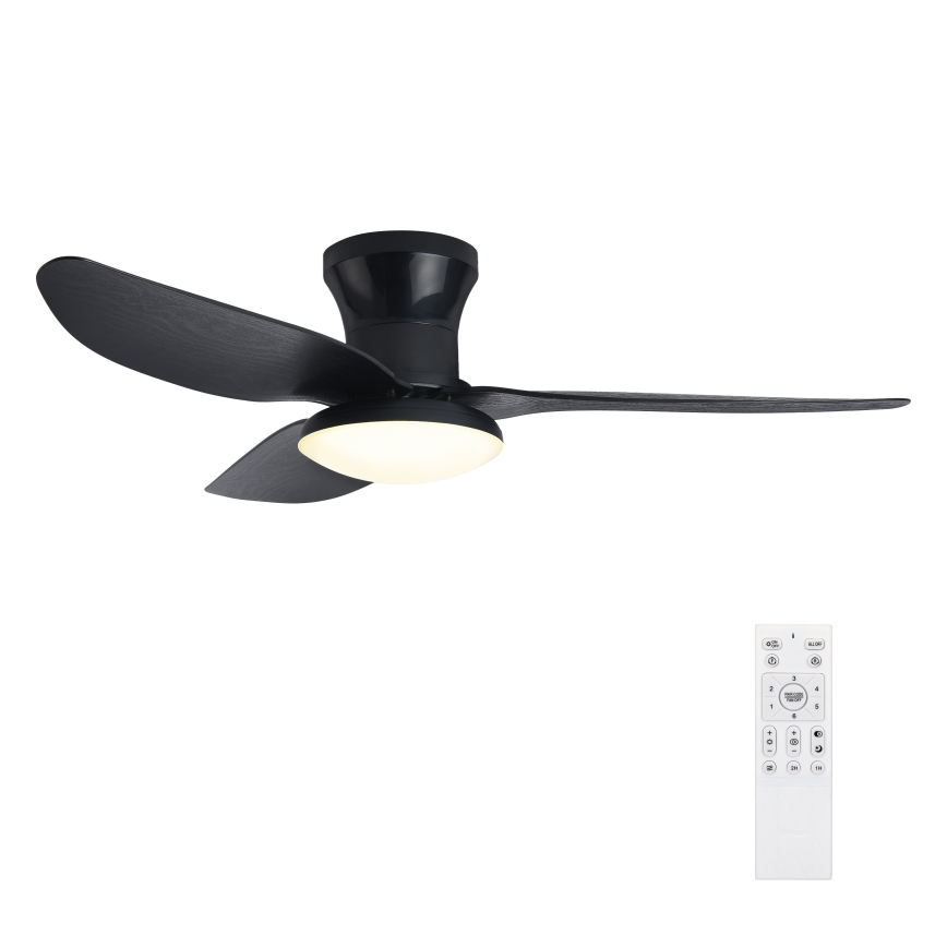 Brilagi - LED Stmívatelný stropní ventilátor LED/30W/230V 3000-6500K černá + dálkové ovládání
