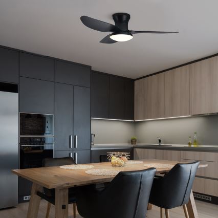 Brilagi - LED Stmívatelný stropní ventilátor LED/30W/230V 3000-6500K černá + dálkové ovládání