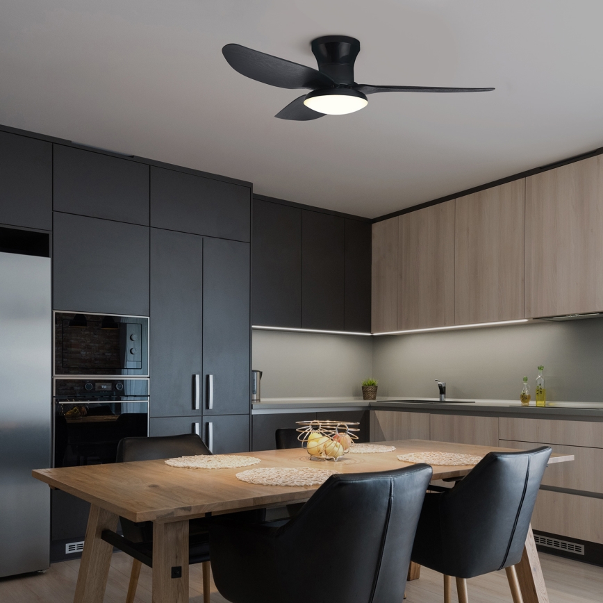 Brilagi - LED Stmívatelný stropní ventilátor LED/30W/230V 3000-6500K černá + dálkové ovládání