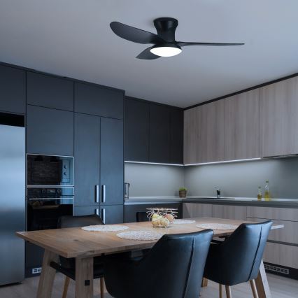 Brilagi - LED Stmívatelný stropní ventilátor LED/30W/230V 3000-6500K černá + dálkové ovládání