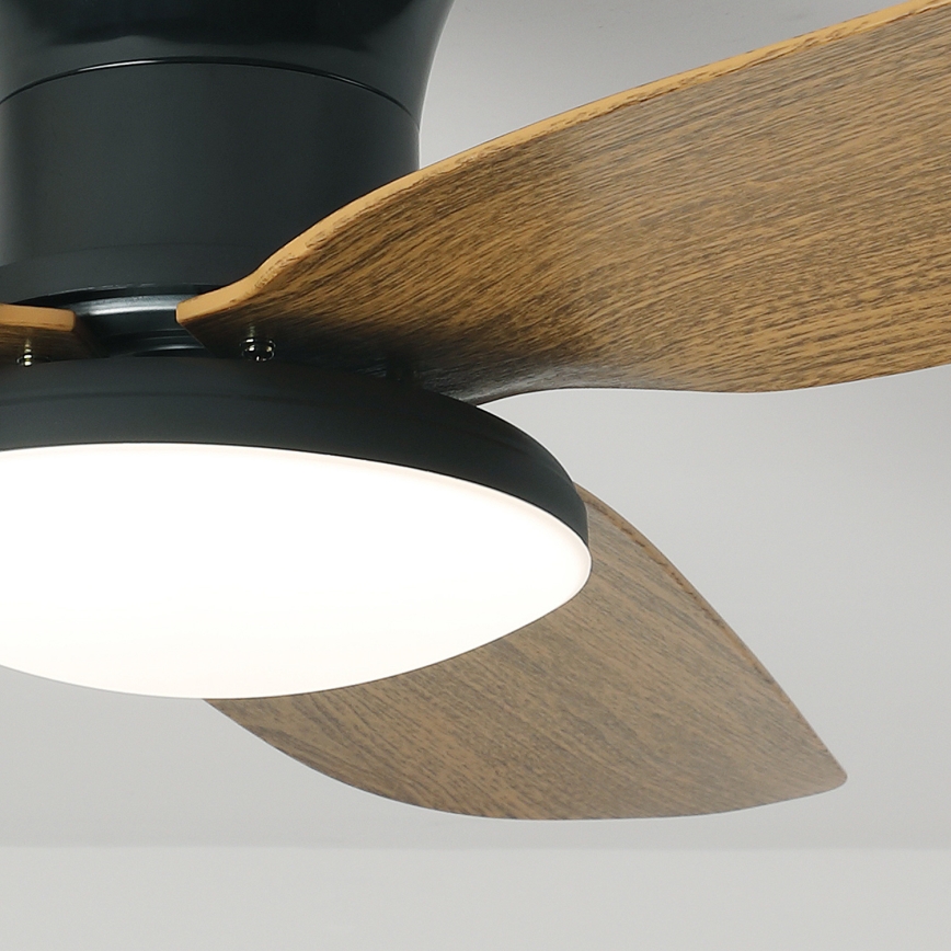 Brilagi - LED Stmívatelný stropní ventilátor LED/30W/230V 3000-6500K černá/hnědá + dálkové ovládání