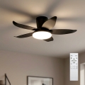 Brilagi - LED Stmívatelný stropní ventilátor LED/32W/230V 3000-6500K pr. 95 cm černá + dálkové ovládání