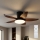 Brilagi - LED Stmívatelný stropní ventilátor LED/32W/230V 3000-6500K pr. 95 cm černá/hnědá + dálkové ovládání