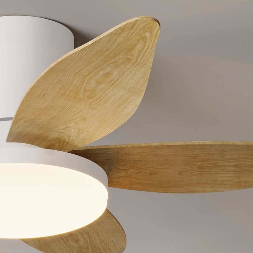 Brilagi - LED Stmívatelný stropní ventilátor LED/32W/230V 95 cm bílá/hnědá + dálkové ovládání