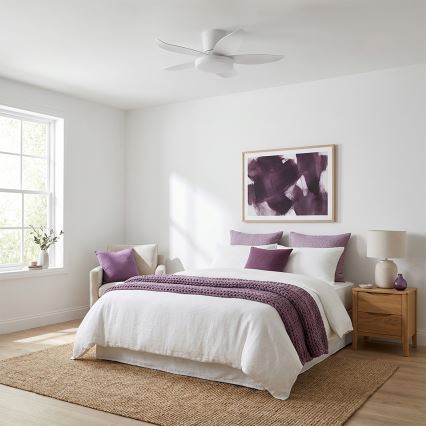 Brilagi - LED Stmívatelný stropní ventilátor LED/32W/230V 3000-6500K pr. 95 cm bílá + dálkové ovládání