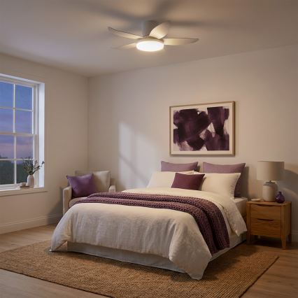 Brilagi - LED Stmívatelný stropní ventilátor LED/32W/230V 3000-6500K pr. 95 cm bílá + dálkové ovládání