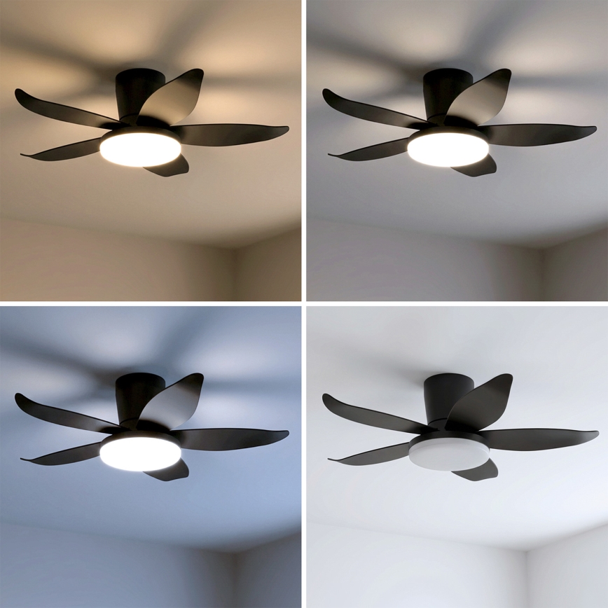 Brilagi - LED Stmívatelný stropní ventilátor LED/32W/230V pr. 95 cm černá + dálkové ovládání