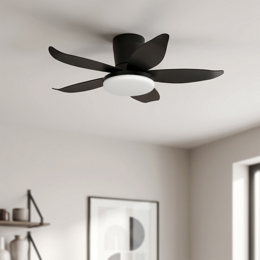 Brilagi - LED Stmívatelný stropní ventilátor LED/32W/230V pr. 95 cm černá + dálkové ovládání