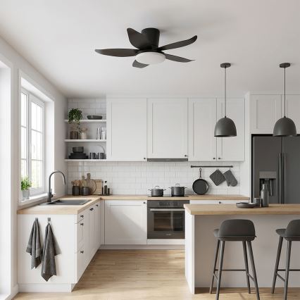 Brilagi - LED Stmívatelný stropní ventilátor LED/32W/230V pr. 95 cm černá + dálkové ovládání