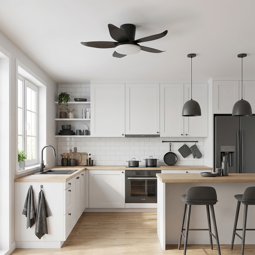 Brilagi - LED Stmívatelný stropní ventilátor LED/32W/230V pr. 95 cm černá + dálkové ovládání